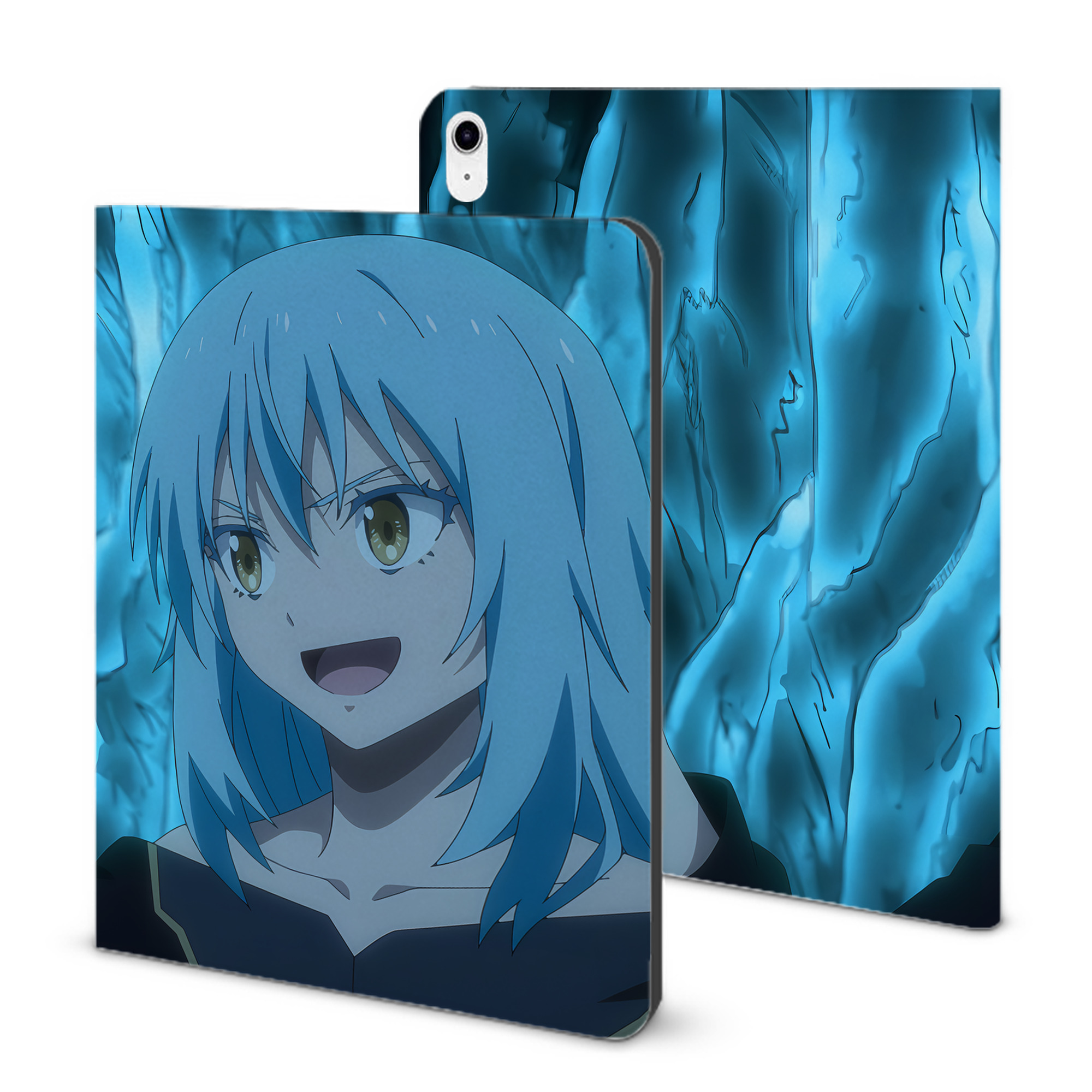 （画像用） 転スラ Regarding Reincarnated to Slime IPad ケース ブック型 PUレザー TPU 耐衝撃 軽量 薄型 ペン収納なし 全面保護 IPad 各モデル対応